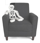 Isaac Mizrahi Light Up Skeleton Shaped Pillow 30x15 Faux Fur Halloween New