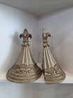 Pair Victorian Style Decorative Wood Wall Corbels Shelves Gold gray