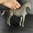 Very Interning Antique Old Near Eastern Bronze Big Horse Statute
