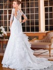 Mermaid Wedding Dress Sheer Neck Illusion Long Sleeve Lace Appliques Bridal Gown
