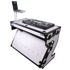 Prox Xs-ztablewh Folding Dj Table Workstation Flight Case W  Handles And Wheels