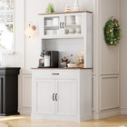 71  Tall Kitchen Pantry Cabinet  Freestanding Storage Hutch With Microwave Stand