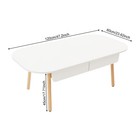 Coffee Table With Storage For Living Room Modern Solid Wood Coffee Table White