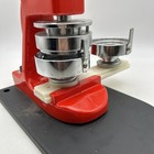 2 25    Red Button Badge Maker Punch Press Machine Used   see Desc   