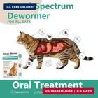 Cat Dewormer For Cats   Kittens    broad Spectrum Triple Wormer Tablets White