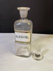 Alcohol Antique Apothecary Bottle Medicine Drug Store Reverse Glass Label P1899