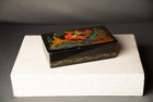 Vintage Soviet-era Palekh Hand Painted Lacquer Trinket Box - Signed