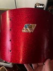 Ludwig 70s Vintage 9x13 Tom Drum Shell Red Sparkle W  Blue Olive Badge