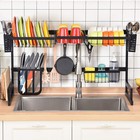 Over Sink Dish Drying Rack Kitchen Storage Organizer Drainer Shelf Tableware Set
