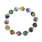 Murano Glass Millefiori Bracelet With Silver Beads