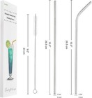 Set Of 4 Reusable Metal Straws  Long Stainless Steel Straw With Cleaning Brus   