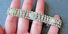 Vintage Nice Design Clear Rhinestones Silvered Metal Bracelet