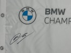 Min Woo Lee Signed Bmw Championship Golf Pin Flag Pga Fedex Autograph Bas K06