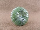 Antique Chinese Nature Hetian Jade Hand Carved Green Jade Flower Red Bead I