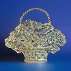 Collectible Antique vintage Brooch  sterling By French  Basket Of Flowers 15 54g