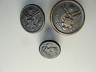 3 Antique Wwi Military Service Buttons New York  Attleboro  Waterbury 3 Sizes