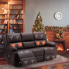 Pu Leather 3-seat Recliner Sofa Chair Manual Recliner Couch Home Theater Seating