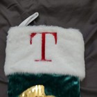 Personalized Stocking Christmas T Sequin Green Snowman Custom  New Free Ship