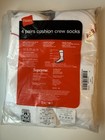 Supreme Hanes Cushioned Reinforced Toe Crew Socks White Men s 4 Pairs Size 6-12