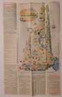 1958 Vintage New Hampshire Travel Brochure W Highway Map   Pictorial Map  Poi