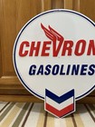 Chevron Gasoline Metal Sign Garage Tools Oil Bar Pub Vintage Style Wall Decor