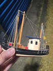 Vintage Small Wooden Model Fishing  shrimp Boat  Hand Made