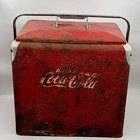 Vintage Coca Cola Soda Metal Picnic Cooler Ice Chest Progress Refrigerator Co 