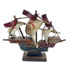 Vintage Model Pinta Wooden Sail Boat  christopher Columbus Ship  Made In Japan