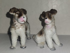 Set Of 2 Fox Terrier Dog Porcelain Figurines Brown   White Japan