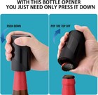 2 Pack Push Down-pop Off Beer Bottle Opener With Magnetic Cap Catcher Black 