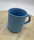 Blue Ceramic Coffee Mug Made In England Peach Graphic Cup Retro Kitchenware Vtg