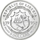  1029367  Liberia  5 Dollars  1995  Proof  Silver  Ms  Km 562