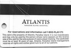 Atlantis Casino Paradise Island  Bahamas - 4th Issue Slot Card  blank 