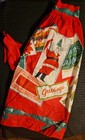 Vintage Mid Century 50s Christmas Half Apron W Santa Print Retro Hostess  Lovely