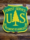 Vintage Forest Service Porcelain Sign Agriculture National Park  Trail Shield