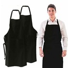 Unisex Bib Apron Black Apron W  2 Pockets For Kitchen Cooking Bbq Drawing Waiter