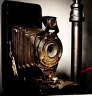 Vintage Kodak Camera Lamp  Unique Steampunk Techno Lamp