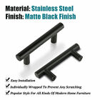 Matte Black Modern Cabinet Handles Pulls Kitchen Drawer Stainless Steel Hardware