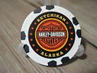 Harley Davidson Poker Chip - Inside Passage - Ketchikan  Alaska White   Black
