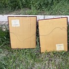 Vtg Japanese Woodblock Print Bakufu Ohno 1950 Flowers In Basket Pair