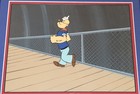 1980s Popeye  Production Animation Cel On Hand Painted Background Framed W  Coa