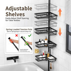 Corner Shower Caddy Tension Pole - Shower Tension Rod Organizer  Floor To Ceilin