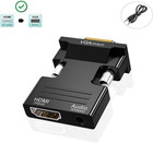 Hdmi To Vga Adapter  Hd 1080p Audio Video Converter  Gold-plated Connector  fema