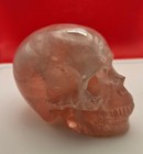 Natural Crystal Rose Pink Hand-carved Realistic Quartz Skull Reiki Healing 2 lb 