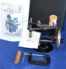 Vintage Singer Childs Toy Black Sewing Machine Model 20 Hard Case Needles Clamp
