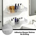 4 Pack Acrylic Shower Caddy Adhesive  Clear Shower Shelves No Drilling With S   