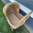 Vintage Wicker Baby Doll Baby Buggy Stroller Carriage Pram 22  L X 24  Tall