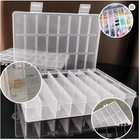 Clear 24-compartment Plastic Storage Box     Organizer For Crafts  Beads  Jewelry
