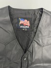 Leather Usa Vest Mens 2xl Black Biker Snap Front Harley Patch Motorcycle