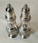 Vintage Silverplate Salt   Pepper Shakers Set Ornate Delli Japan Original Box